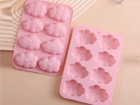 Molde silicona 8 nubes con caritas